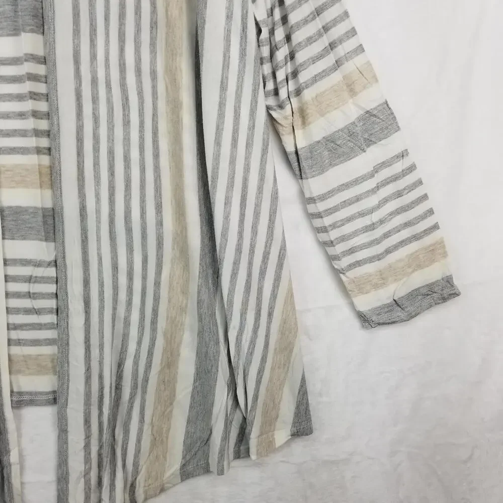 Soft‎ Surroundings Cardigan Sweater 1X Plus Gray Cream